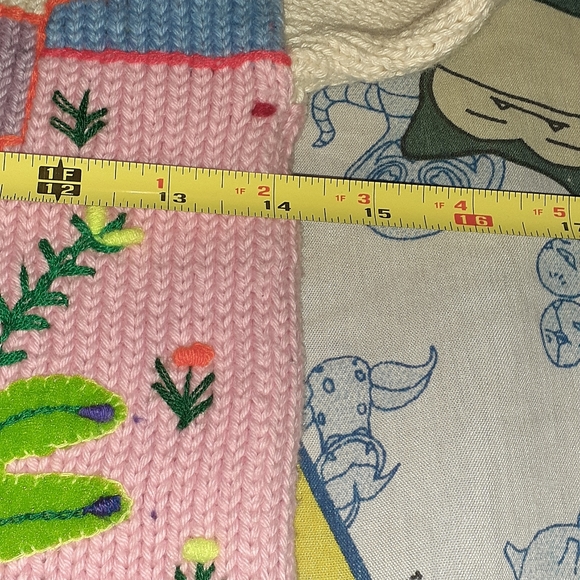 70s Wizard Of Oz Button Up Sweater Jacket Vintage Girls Handmade - Picture 7 of 9